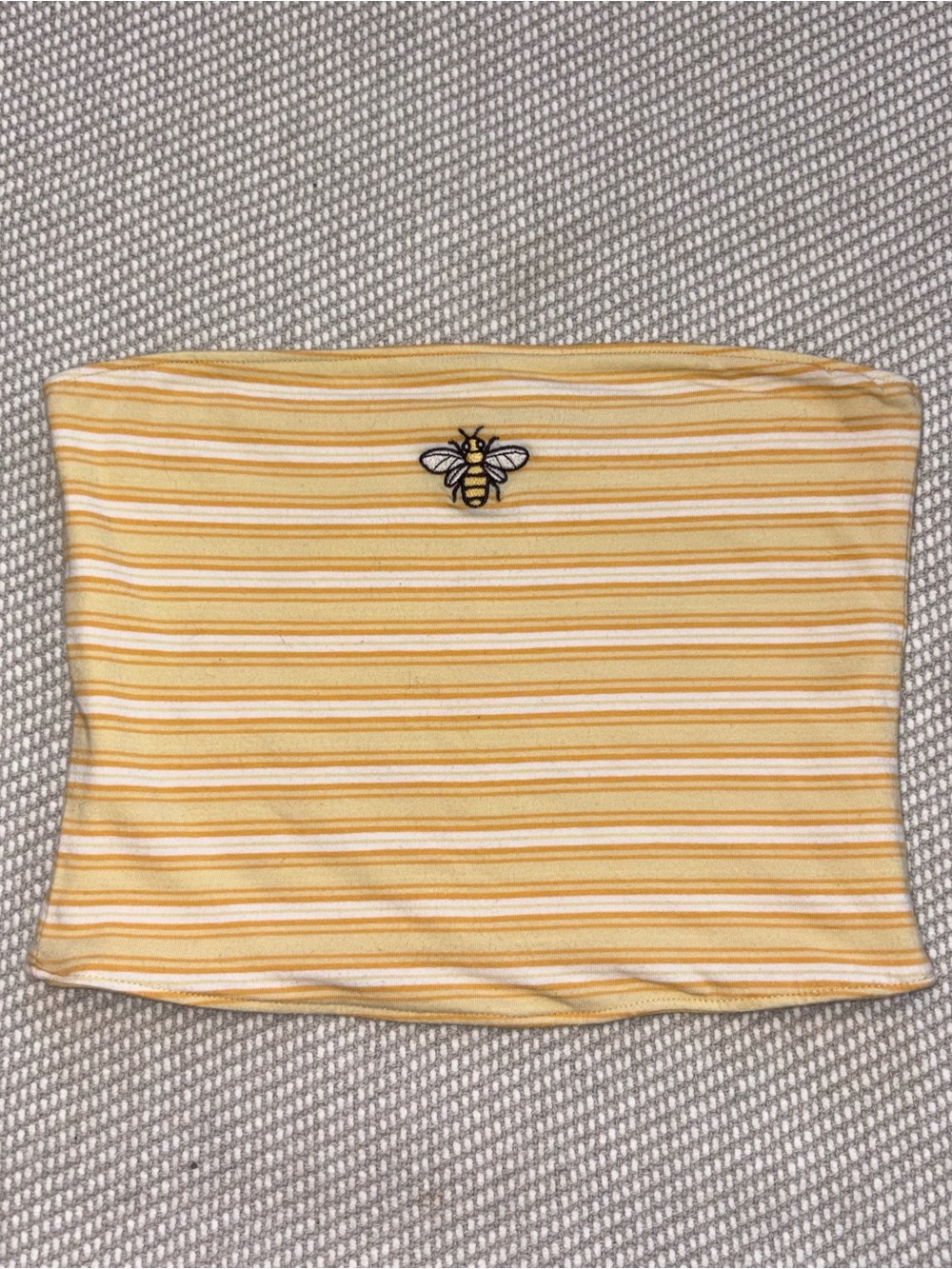 Hollister Yellow Stripe Honey Bee Embroidered Tube Top Sz Sm